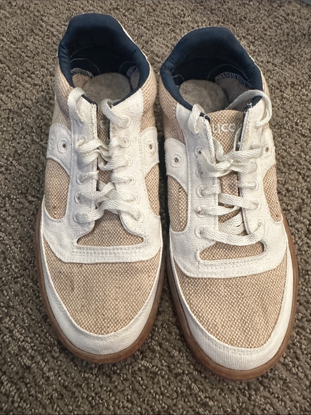 Women’s Casual Canvas Sneakers in Beige and White